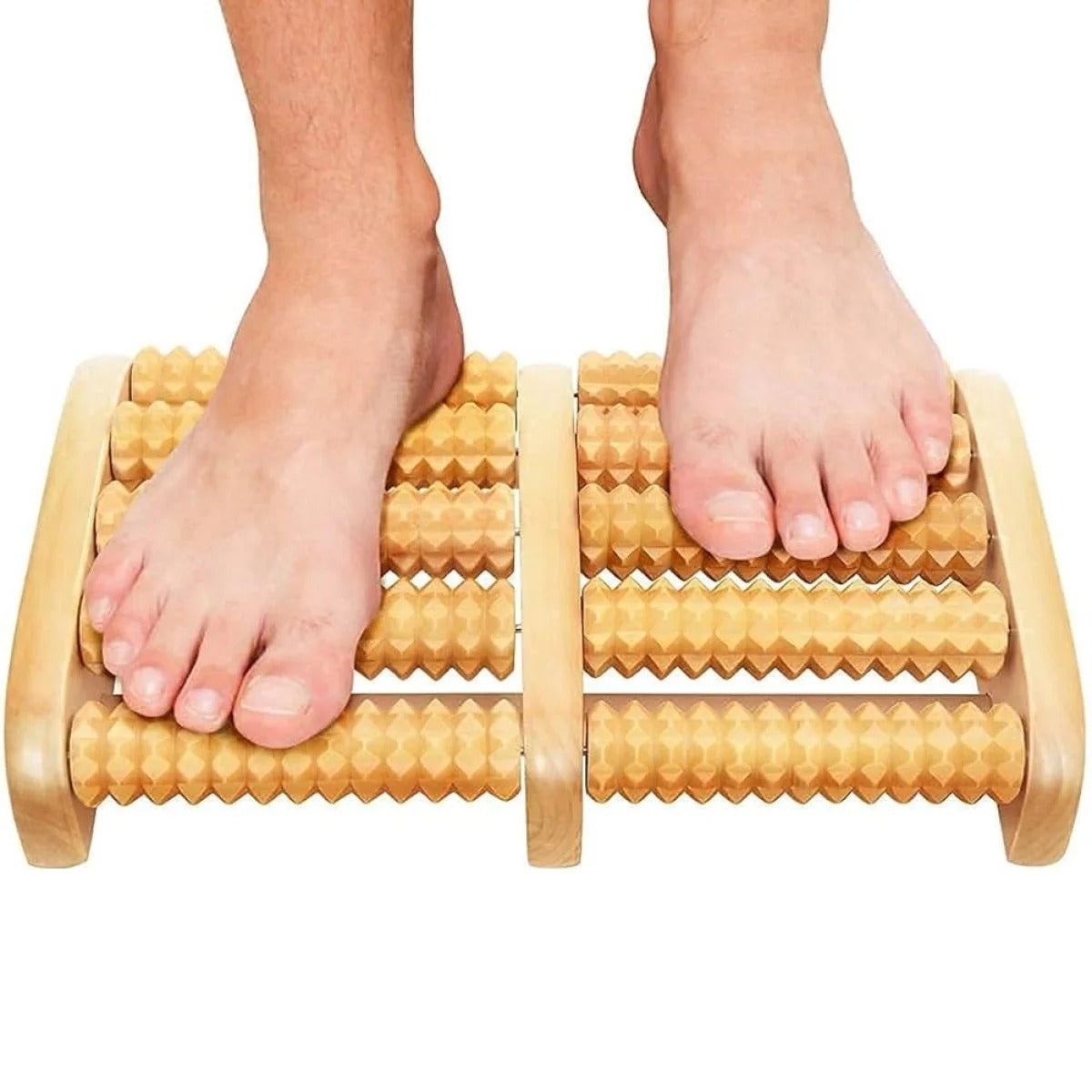 Traditional Wooden And Plastic Sticks Roller Foot Massager