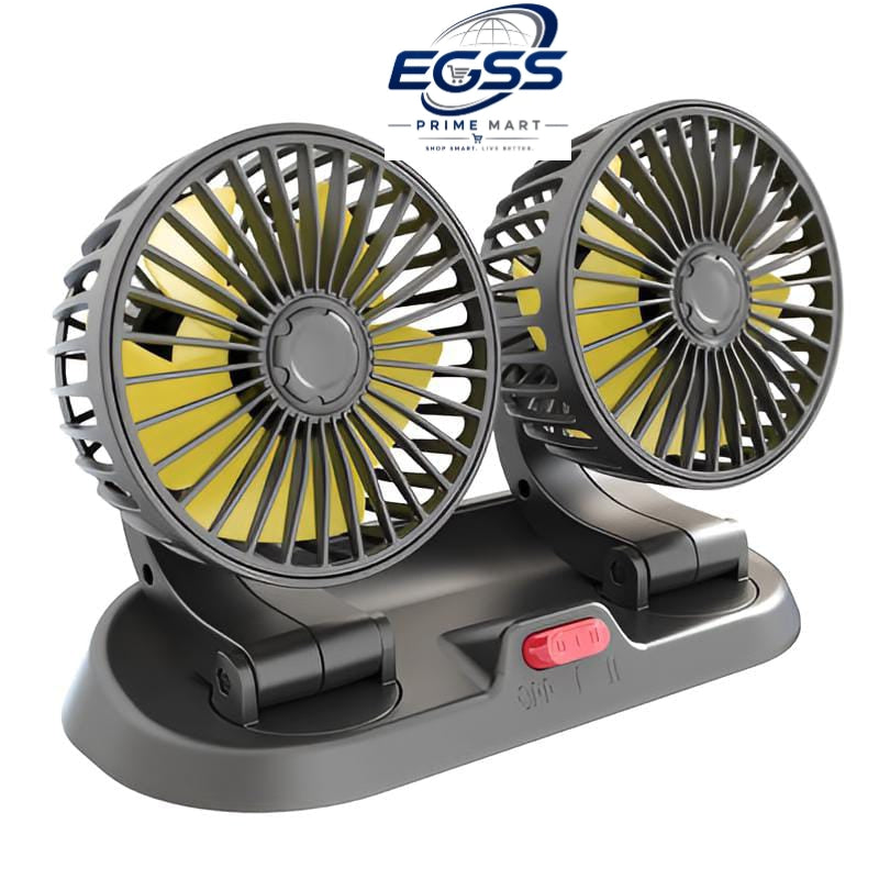 12v Car Dashboard cooling fan, dual head fan 360 degree rotation Fan for Cars