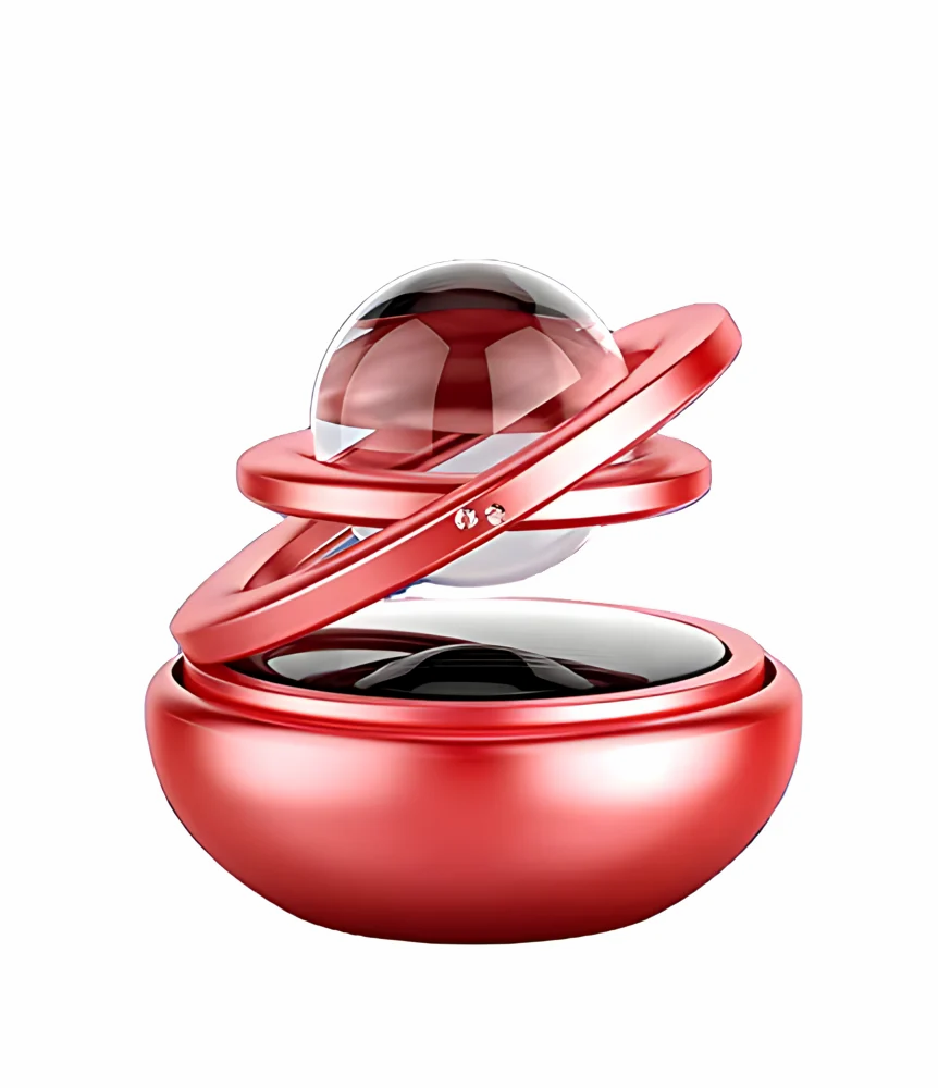 Solar Car Air Freshener Rotating Double-Ring For Car Dashboard